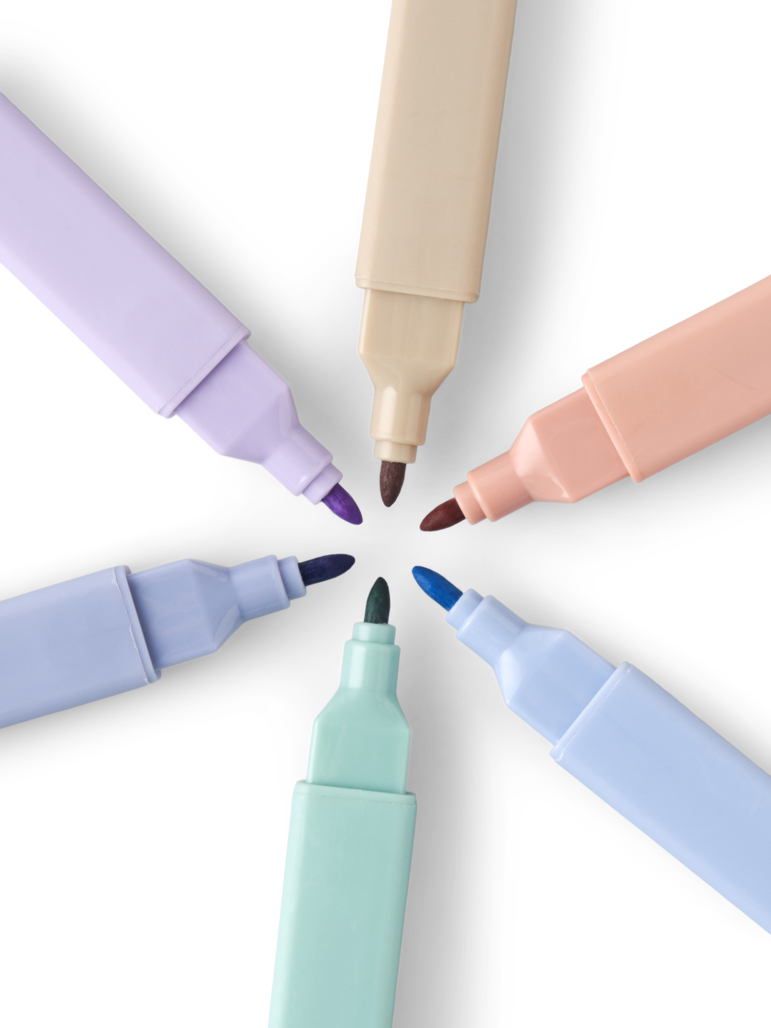 Highlighter-sæt | Polypropylen/vandbaseret blæk. 6 stk. | Multi