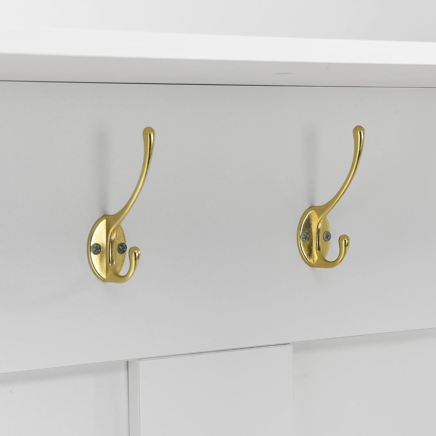 HAINEW Garderoben Set Wandgarderobe mit Schuhregal und Haken für Flur, Wohnzimmer, 75×35×195cm, Flurgarderobe Set Garderobenschrank mit Ablage und Schuhbank, Gewölbedecke (Weiß)