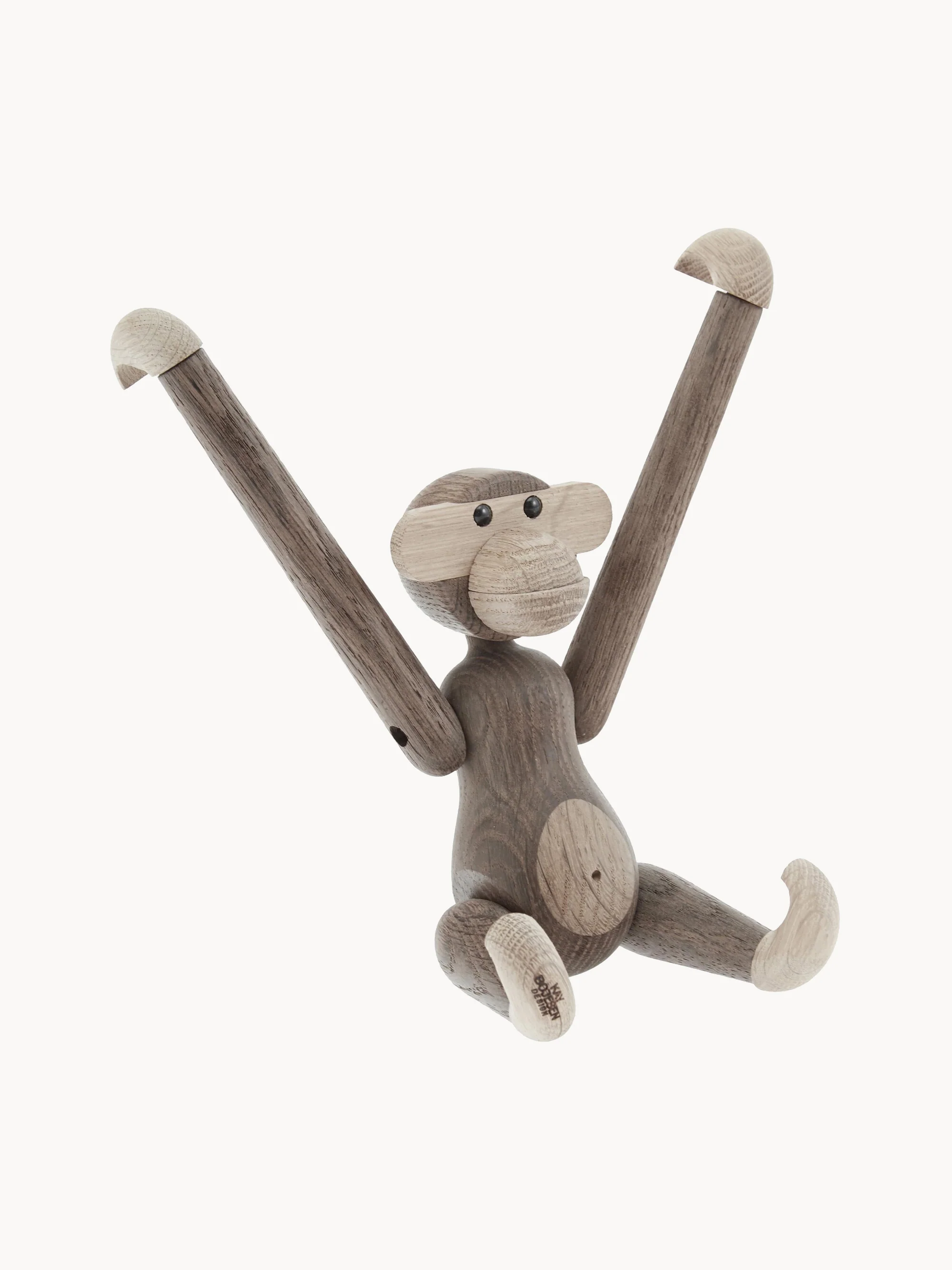 Design decoratief object Monkey van eikenhout, H 19 cm
