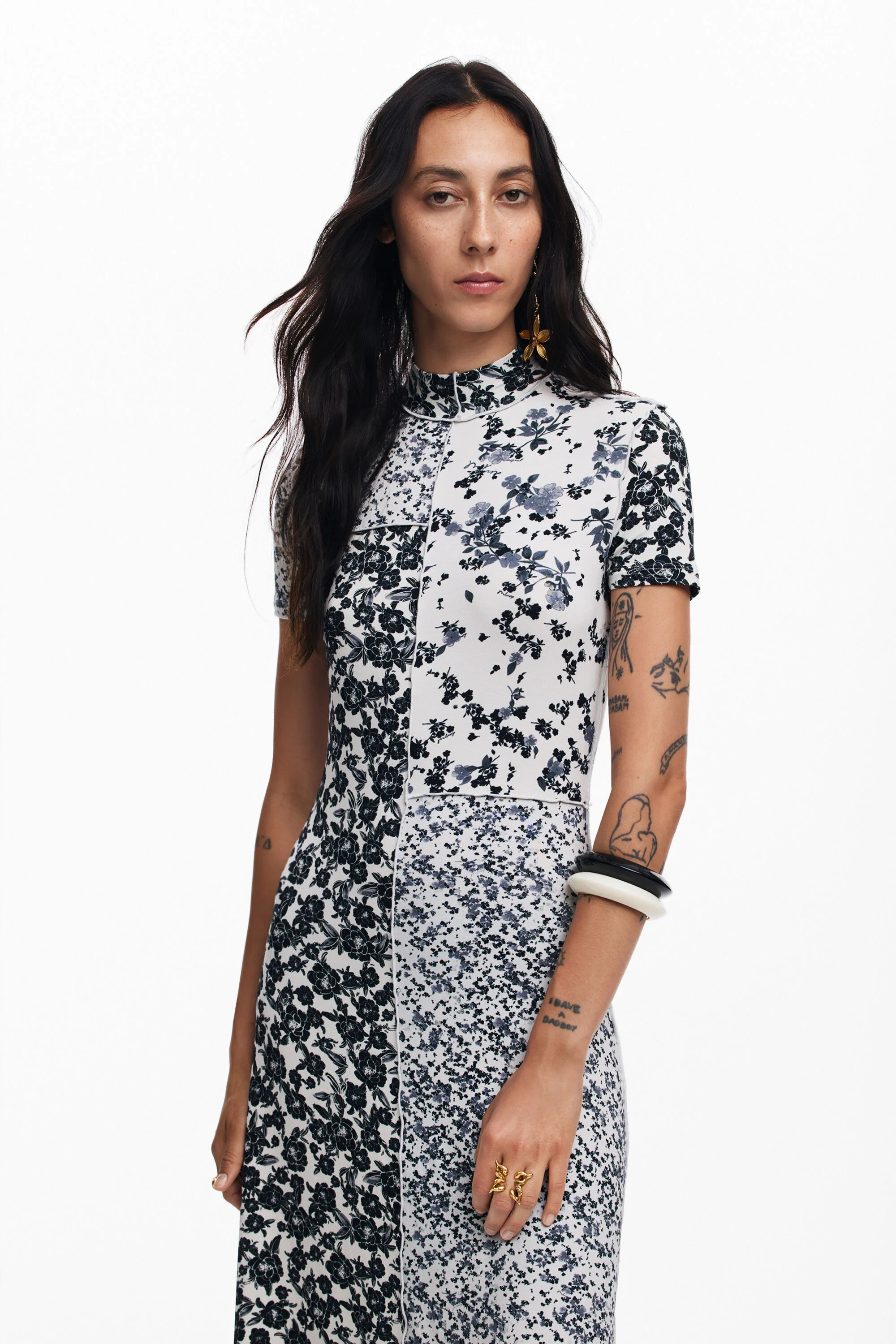 Vestido midi flores