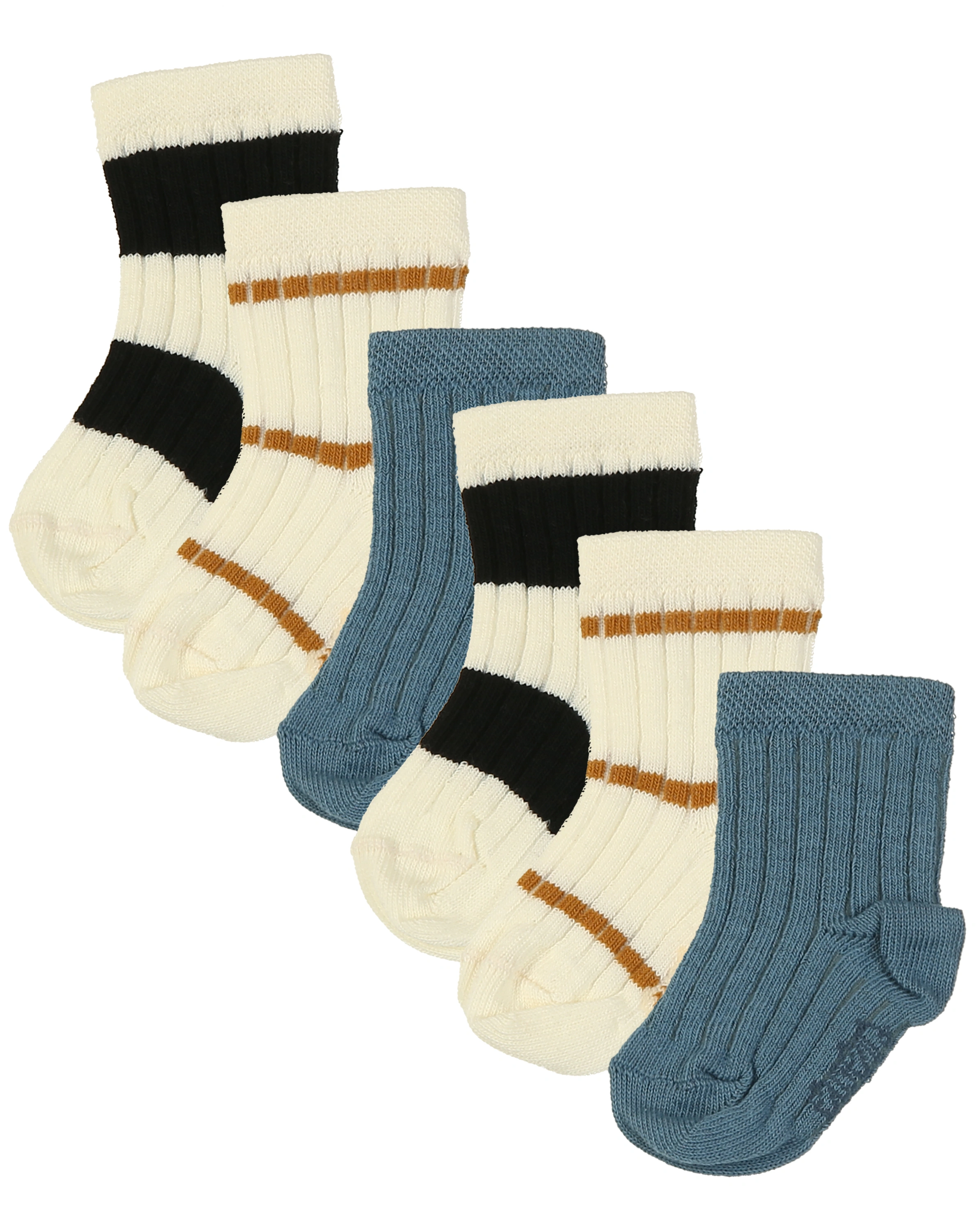 Socken RIPPE & RINGEL 6er-Pack in indigo/beige