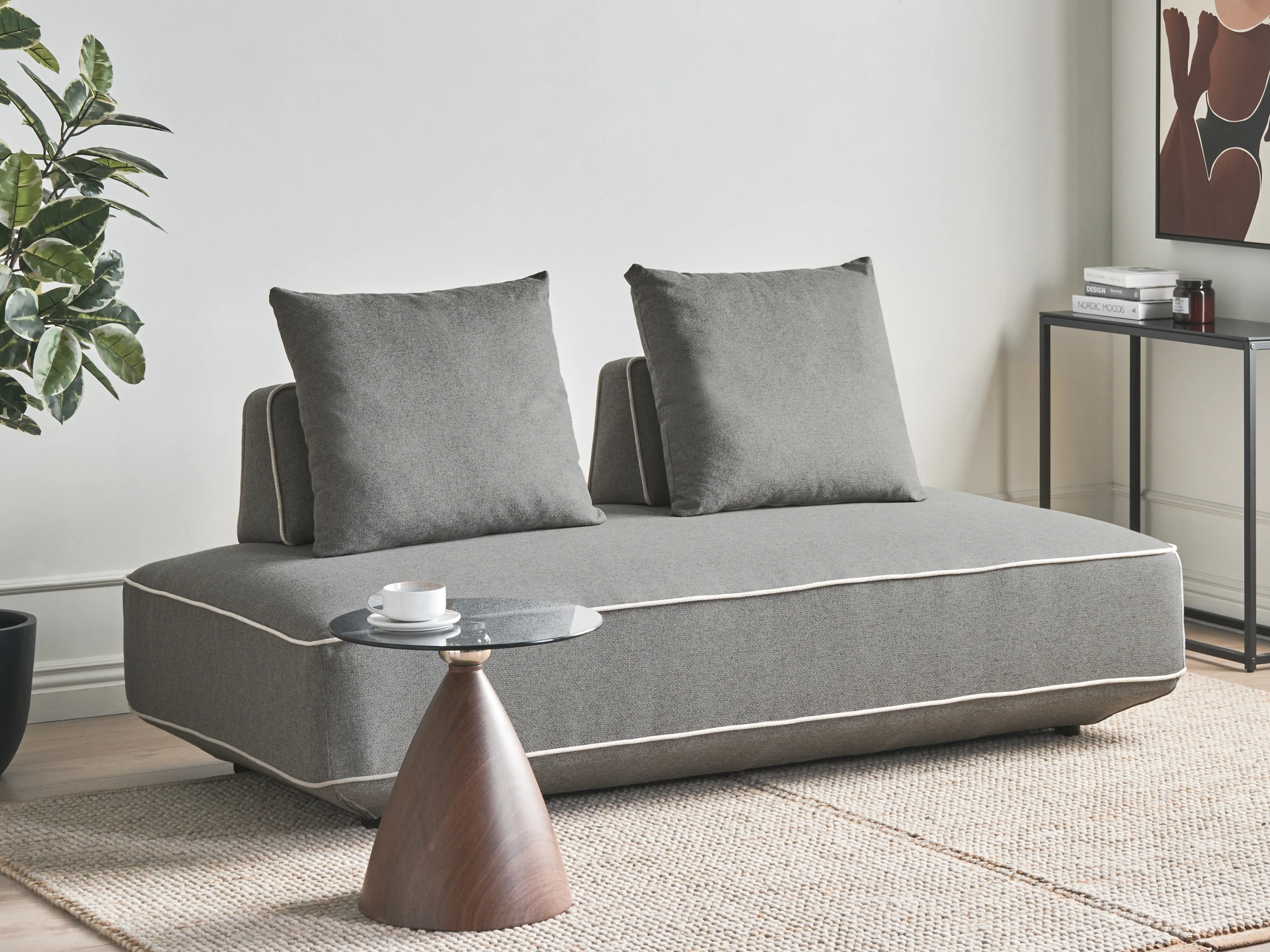Chaise longue SEILLANS Stof Grijs