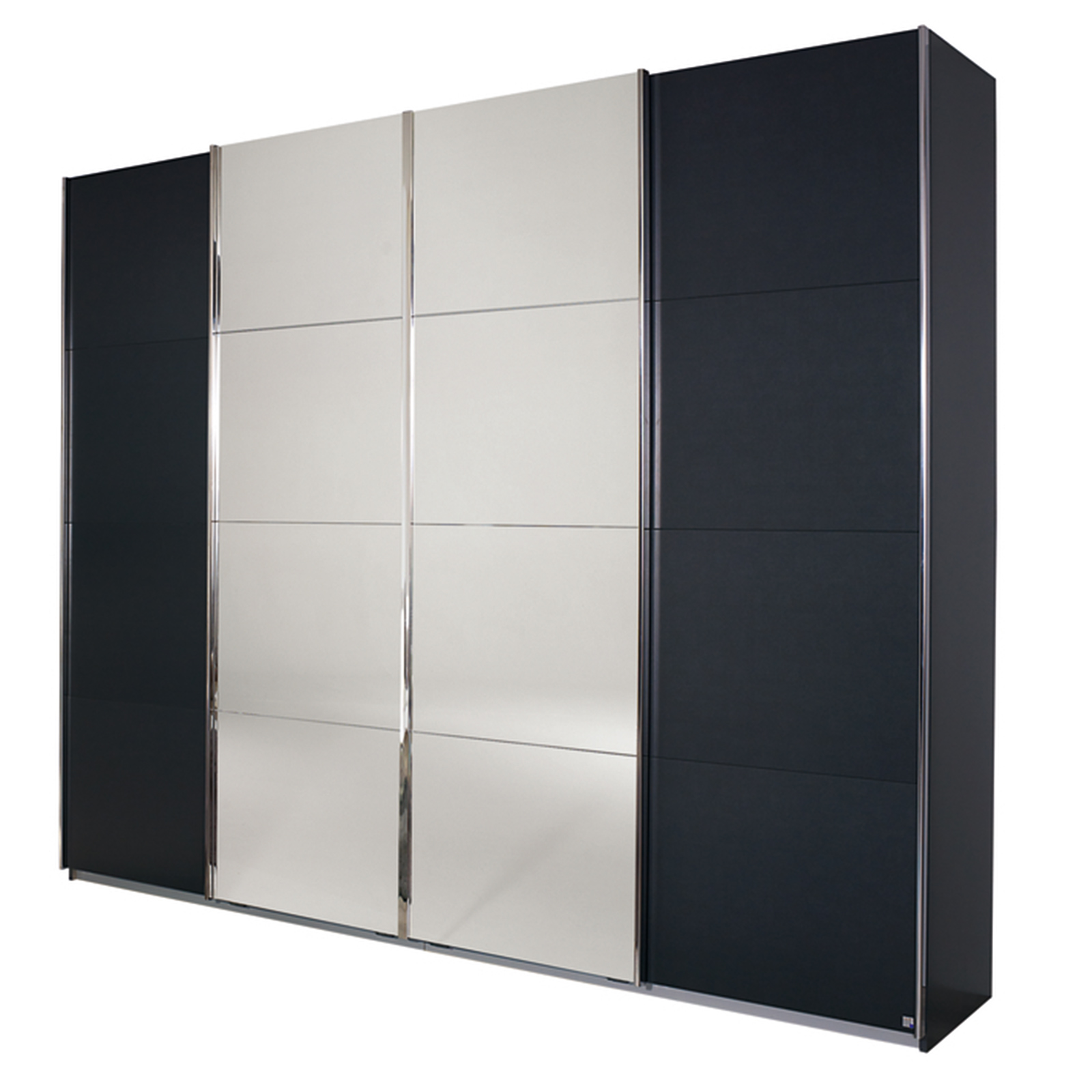 Schwebetürenschrank - grau metallic - 2 Spiegeltüren - 271x231 cm