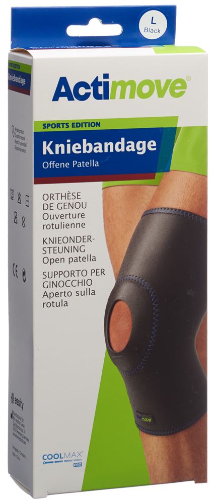 Actimove Sport Kniebandage L offene Patella 1 Stk