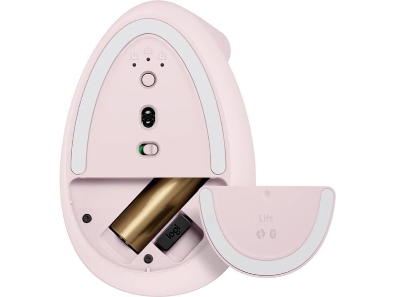 Logitech Ergonomische Maus Lift Rose Komfortable ergonomische Maus mit vertikalem Design für kleine bis mittelgrosse Hände