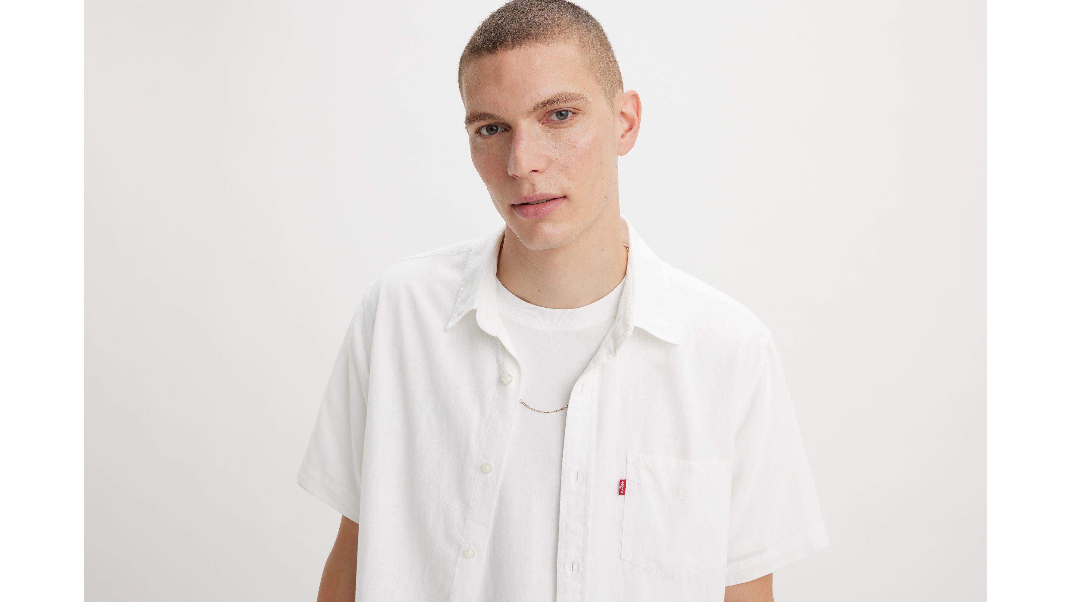 Chemise manches courtes poche Sunset - Bright White Plus - Blanc