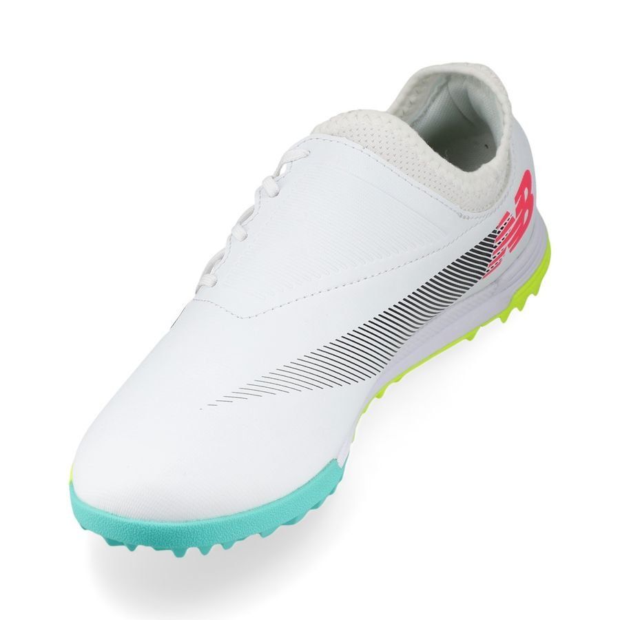 New Balance Furon V7 Dispatch TF - Blanc/Violet/Jaune Fluo Enfant