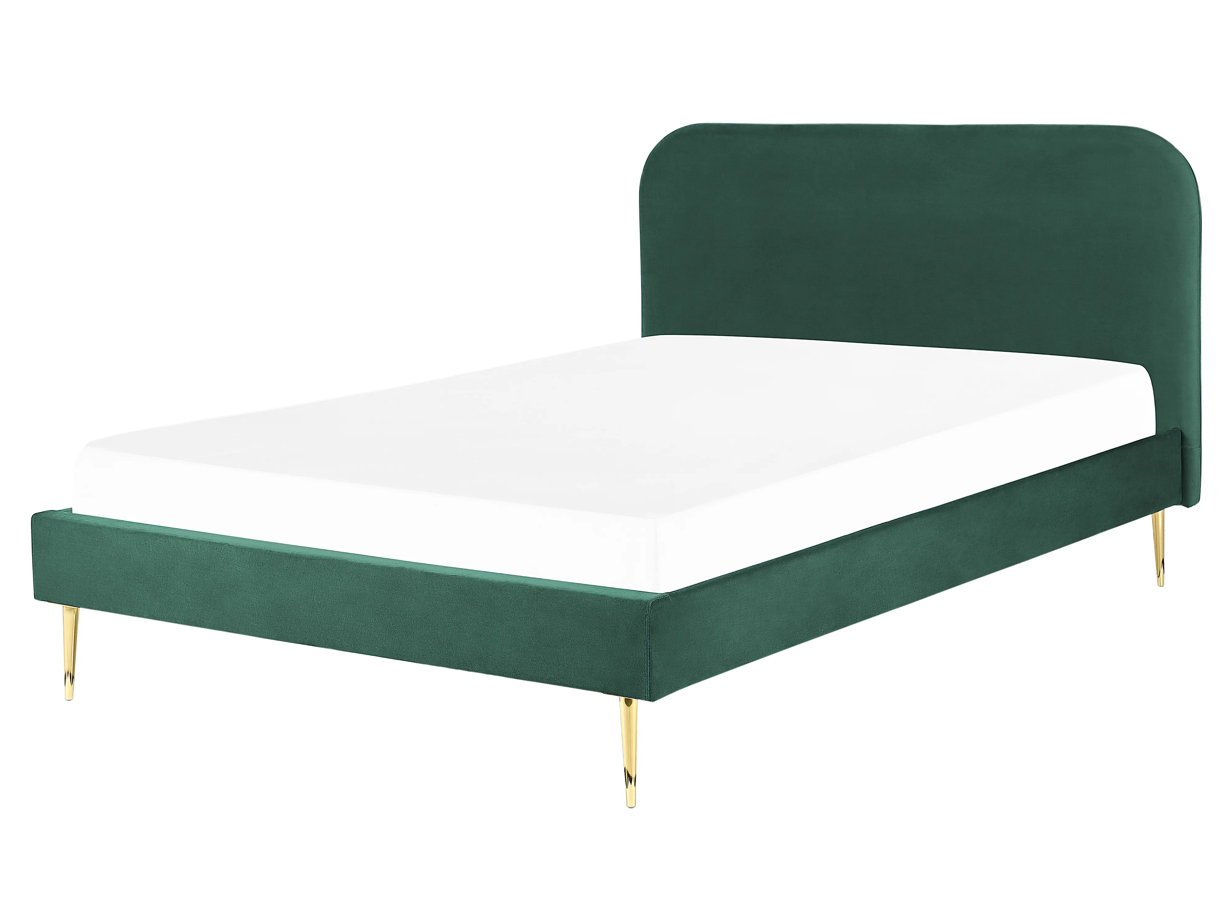 Bed Fluweel FLAYAT 160 x 200 cm Smaragdgroen