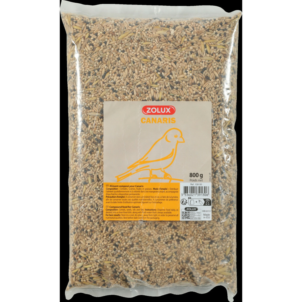 Graines pour canaris sac de 800 g pour oiseaux