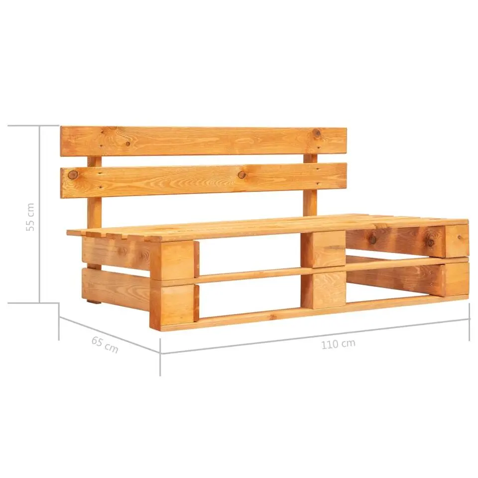 vidaXL - Pallet Middenbank - Bruin - Grenenhout