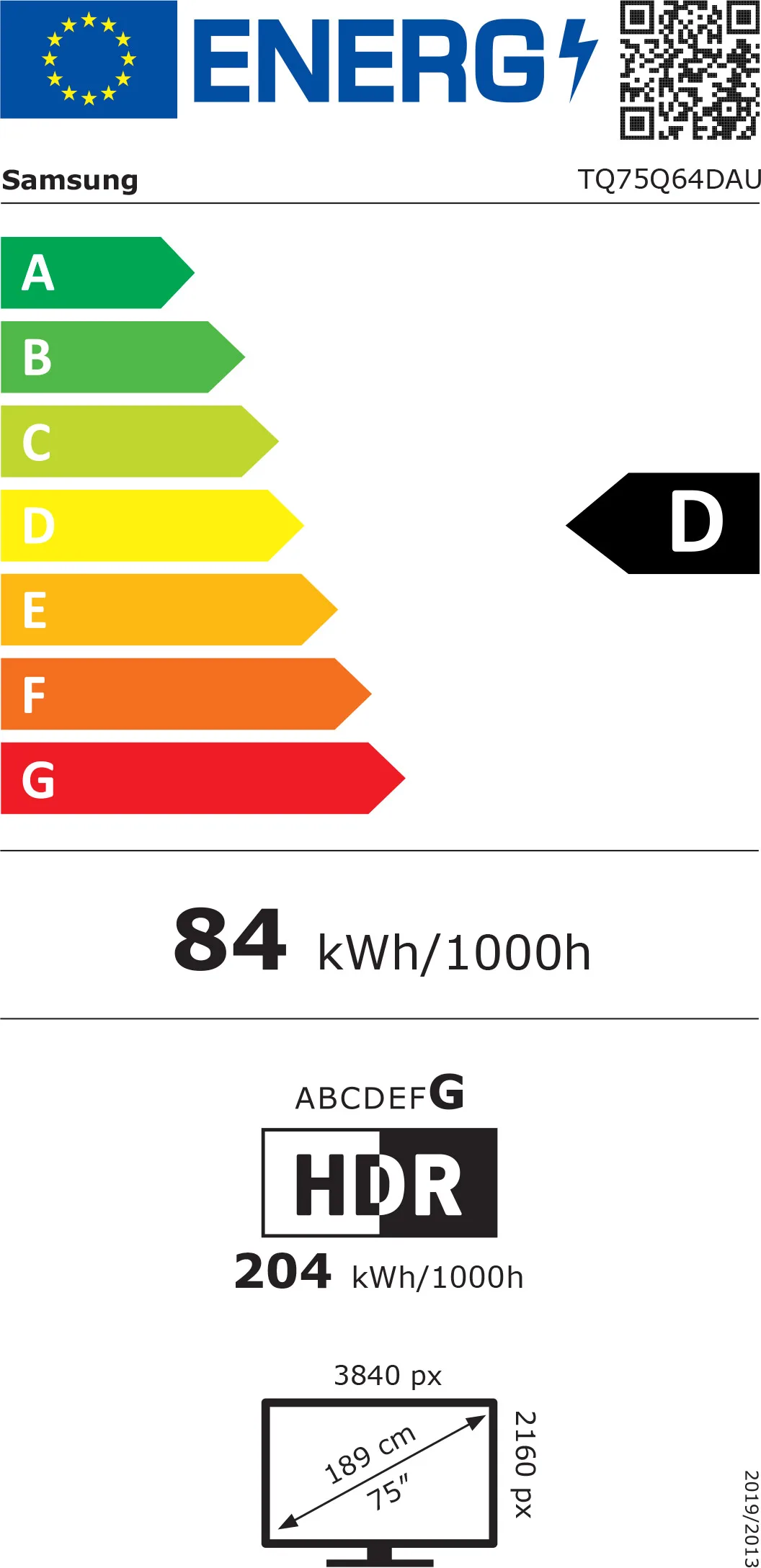 Samsung TQ75Q64D TV QLED