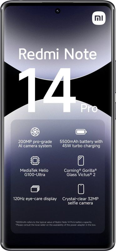 Xiaomi - Redmi Note 14 Pro - Smartphone - Zwart - 200MP Camera