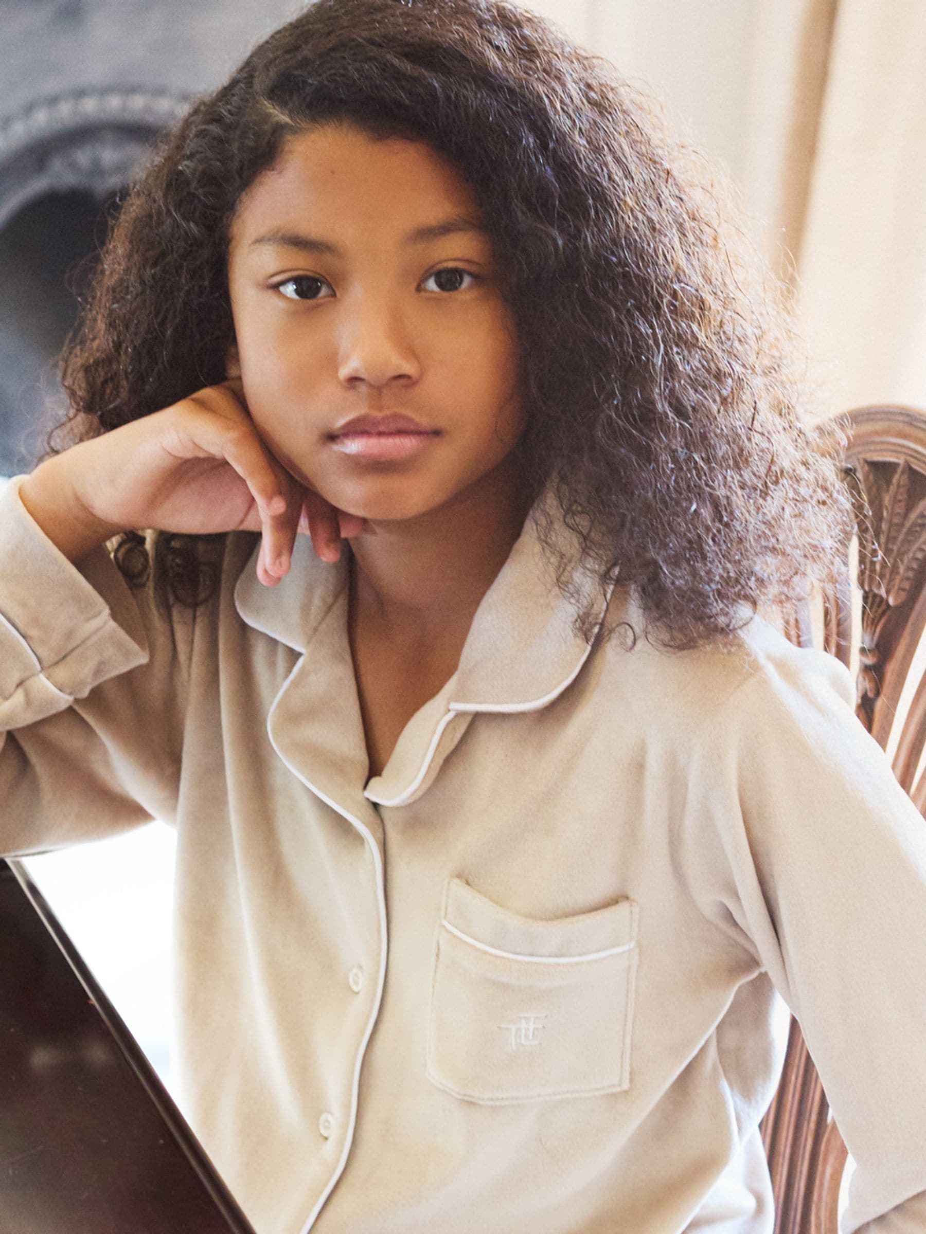 Natuurlijk - The Little Tailor Luxe kerstpyjama voor kinderen van zacht aanvoelend velours