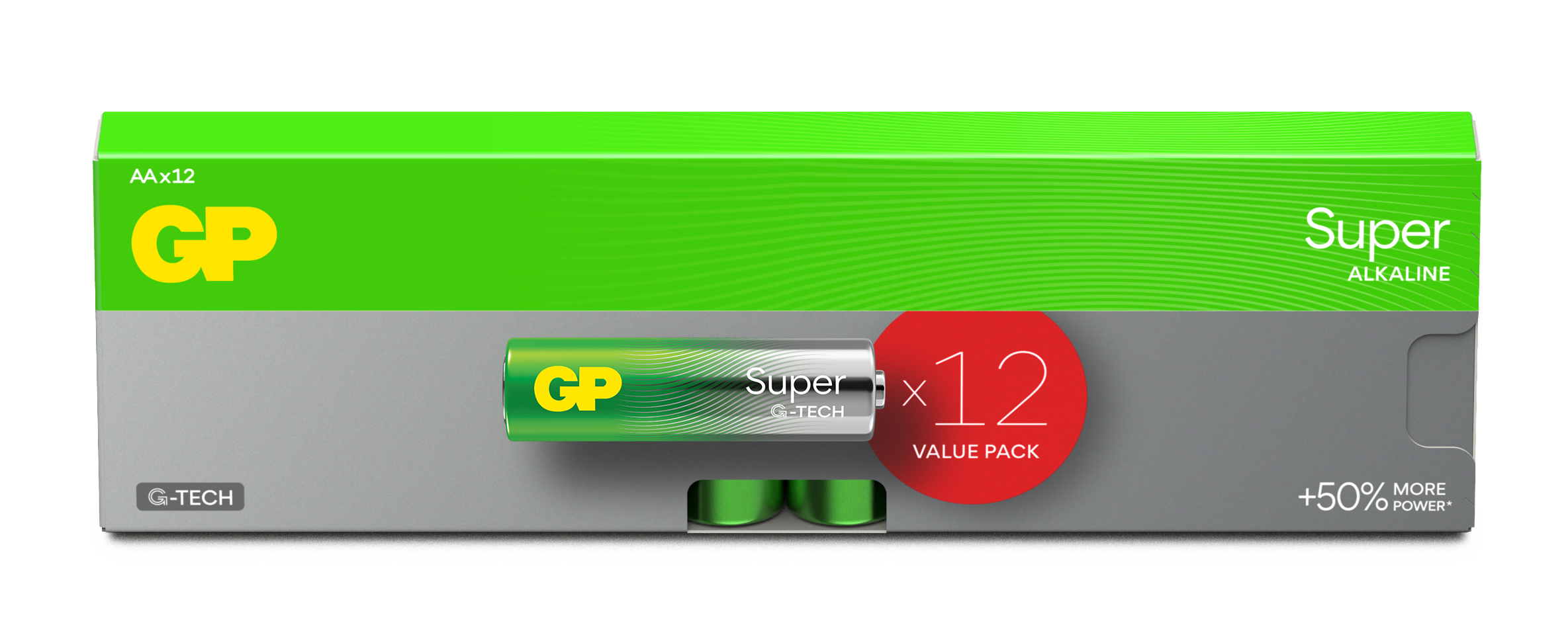 GP - Super Alkaline AA Batterier, 15A/LR6, 1,5V, 12-Pakke