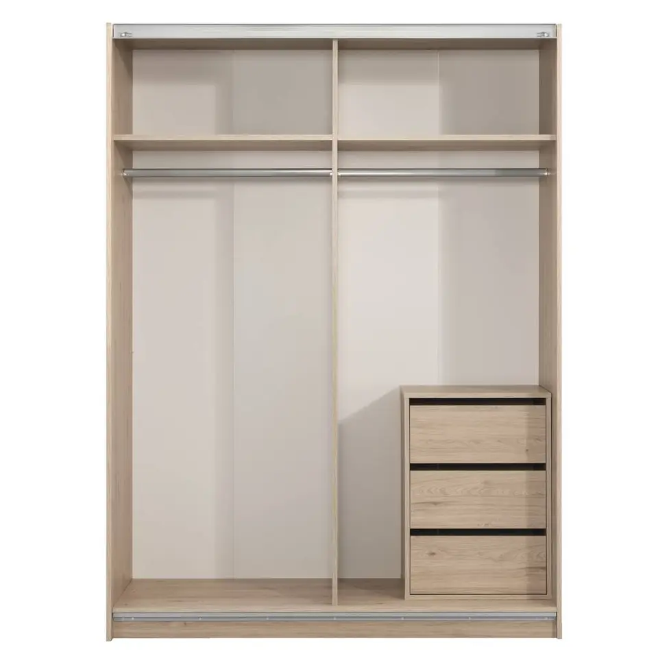 Schuifdeurkast Genua - eikenkleur/antraciet - 204x150x60 cm