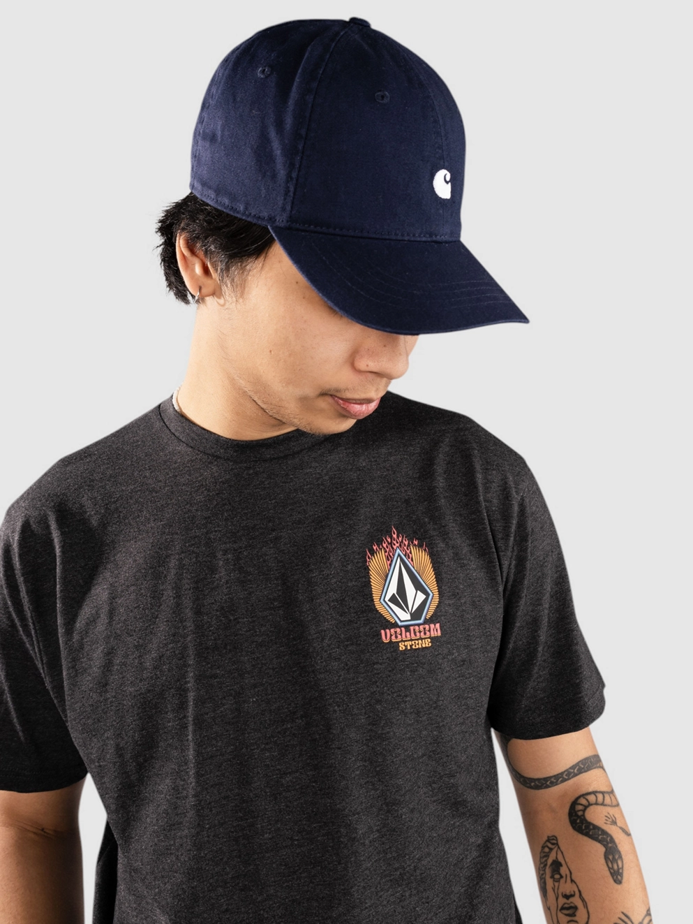 Volcom Draggin Stone Hth T-Shirt heather black