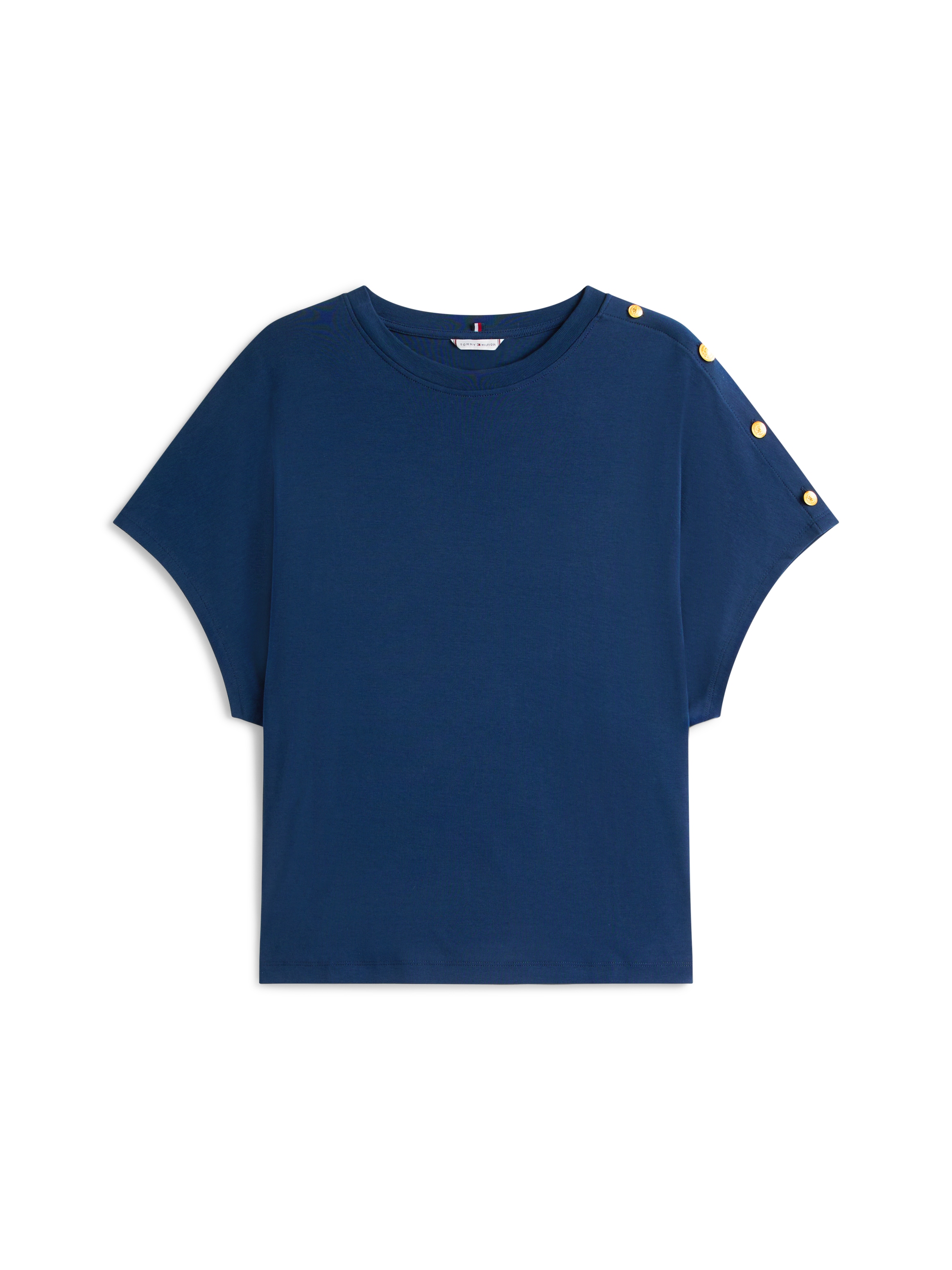 Tommy Hilfiger Curve Kurzarmshirt »CRV GOLD BUTTON SS TEE«, in grossen Grössen