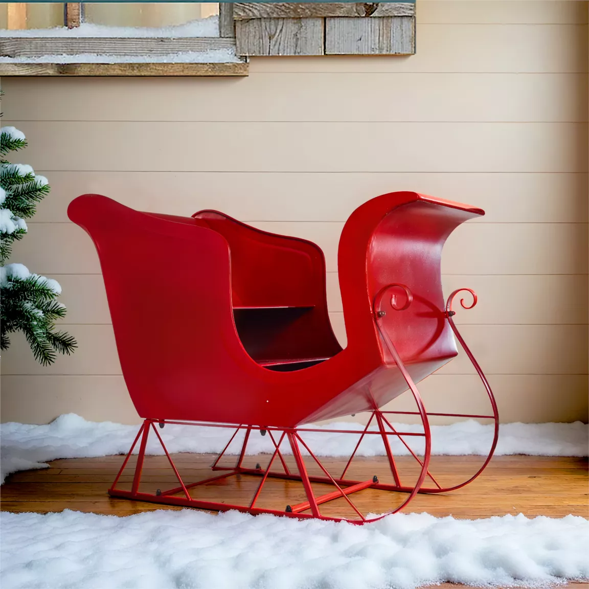 Traineau du Père Noël en métal (H60 cm) Magie de Noël