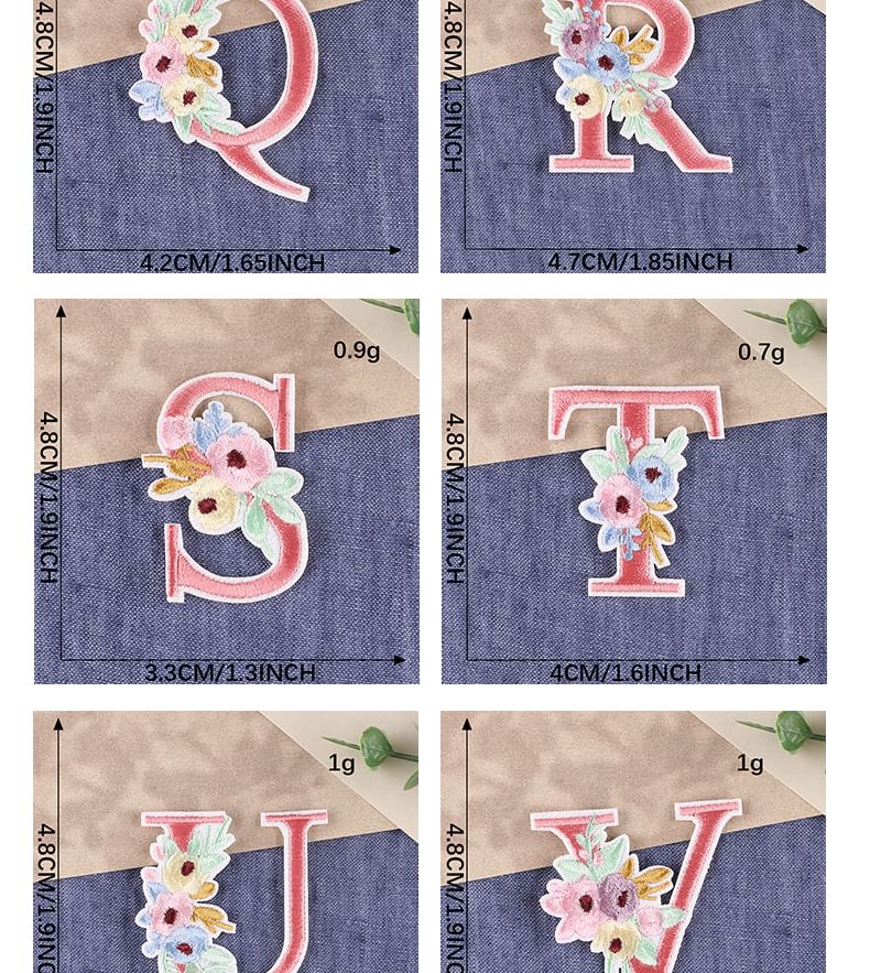 Embroidery Kingdom - Geborduurde applicatie met bloemenalfabet (verschillende ontwerpen)