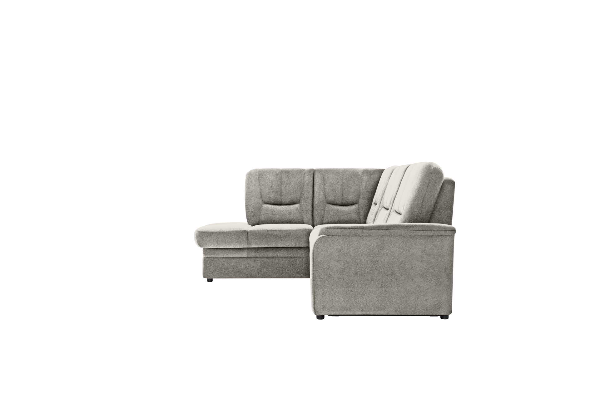 polsterpower Ecksofa - Saddle alu - Basismodell - Ottomane links