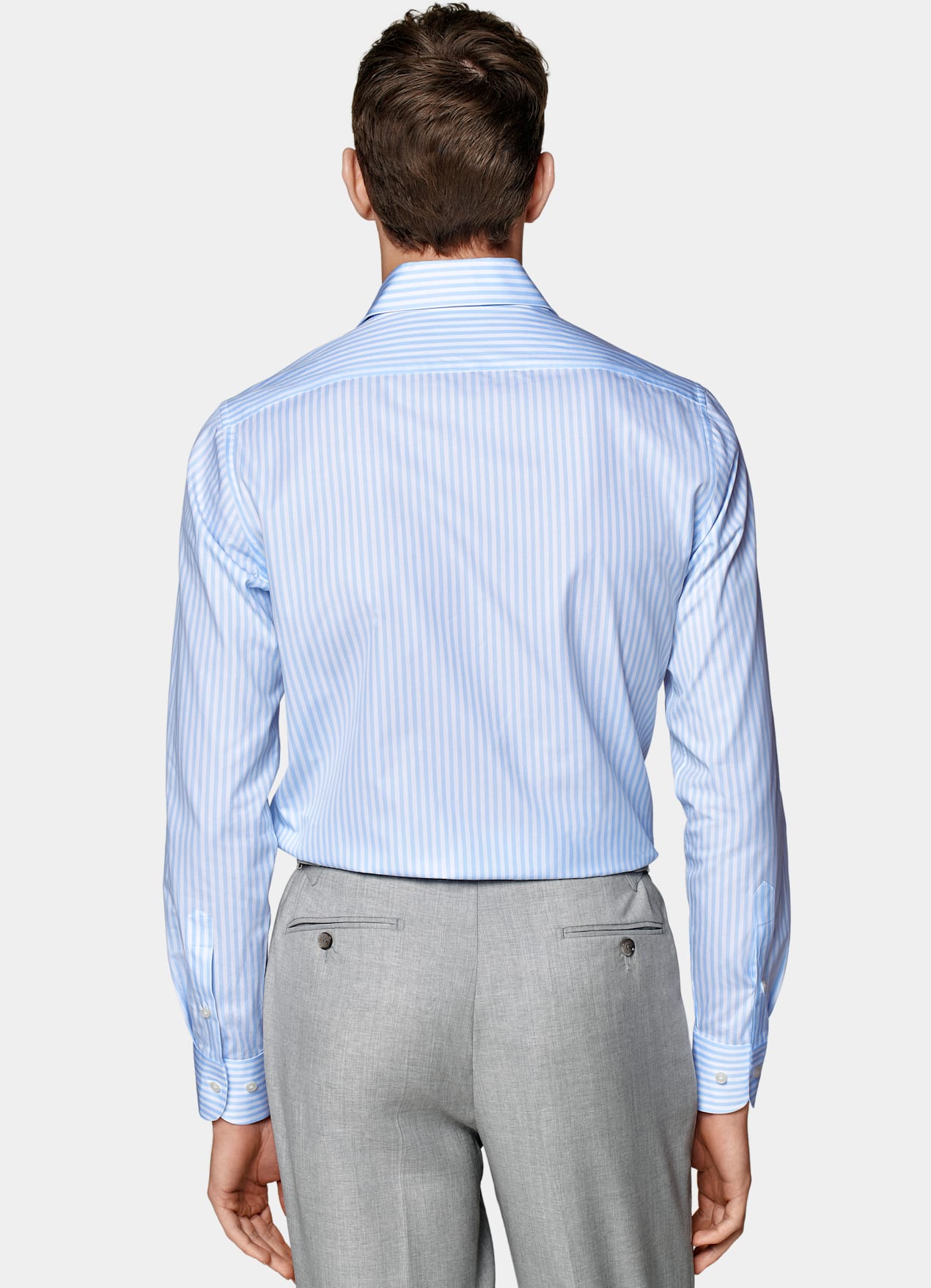 Chemise coupe ajustée en twill bleu clair