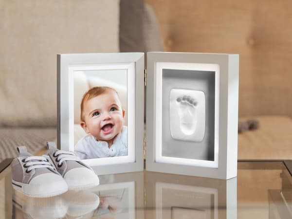 Babyprints Ramme Dobbel Grå