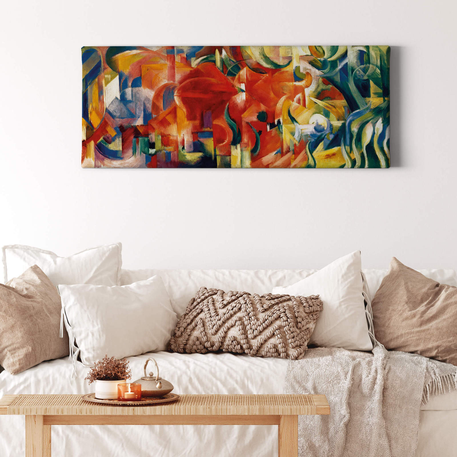 Leinwandbild FARBIGE FORMEN - rot-bunt - 100x40 cm