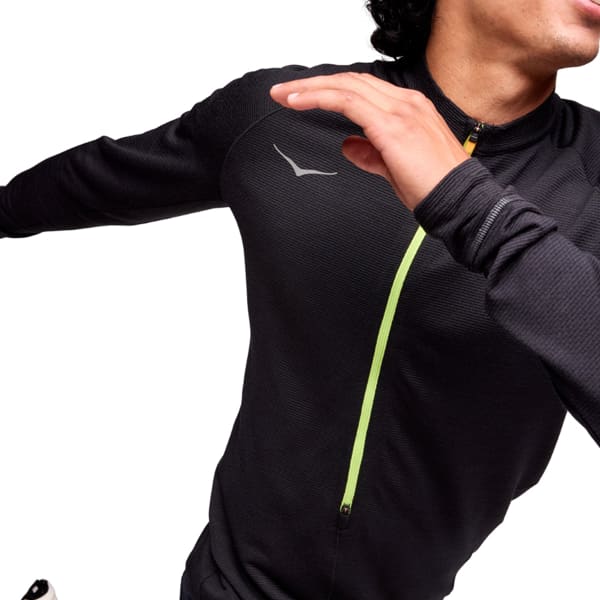 T-shirt trail HOKA ONE ONE BASEZIP LONG SLEEVE BLACK