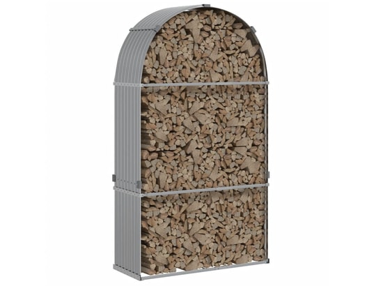 VIDAXL - Sac à outils Porte-bûches gris clair 120x45x210 cm acier galvanisé