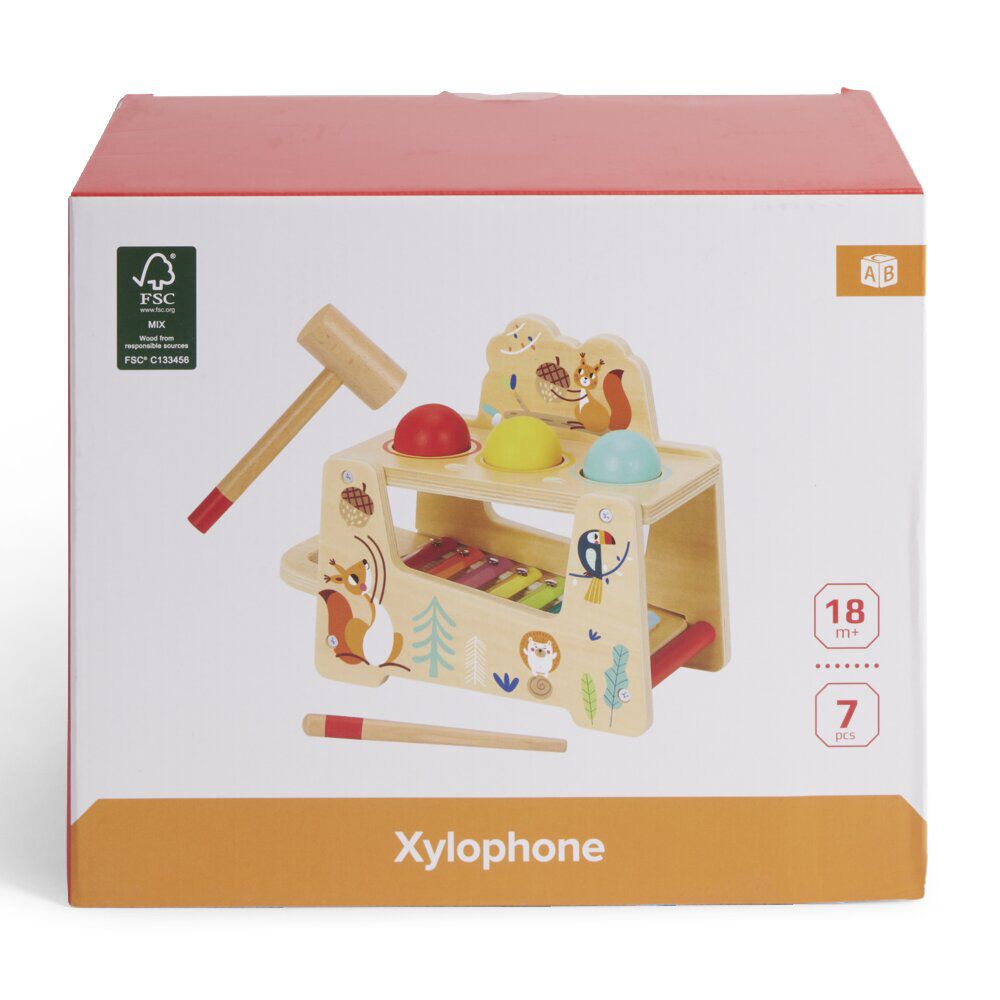Xylophone marteau 2en1 en bois