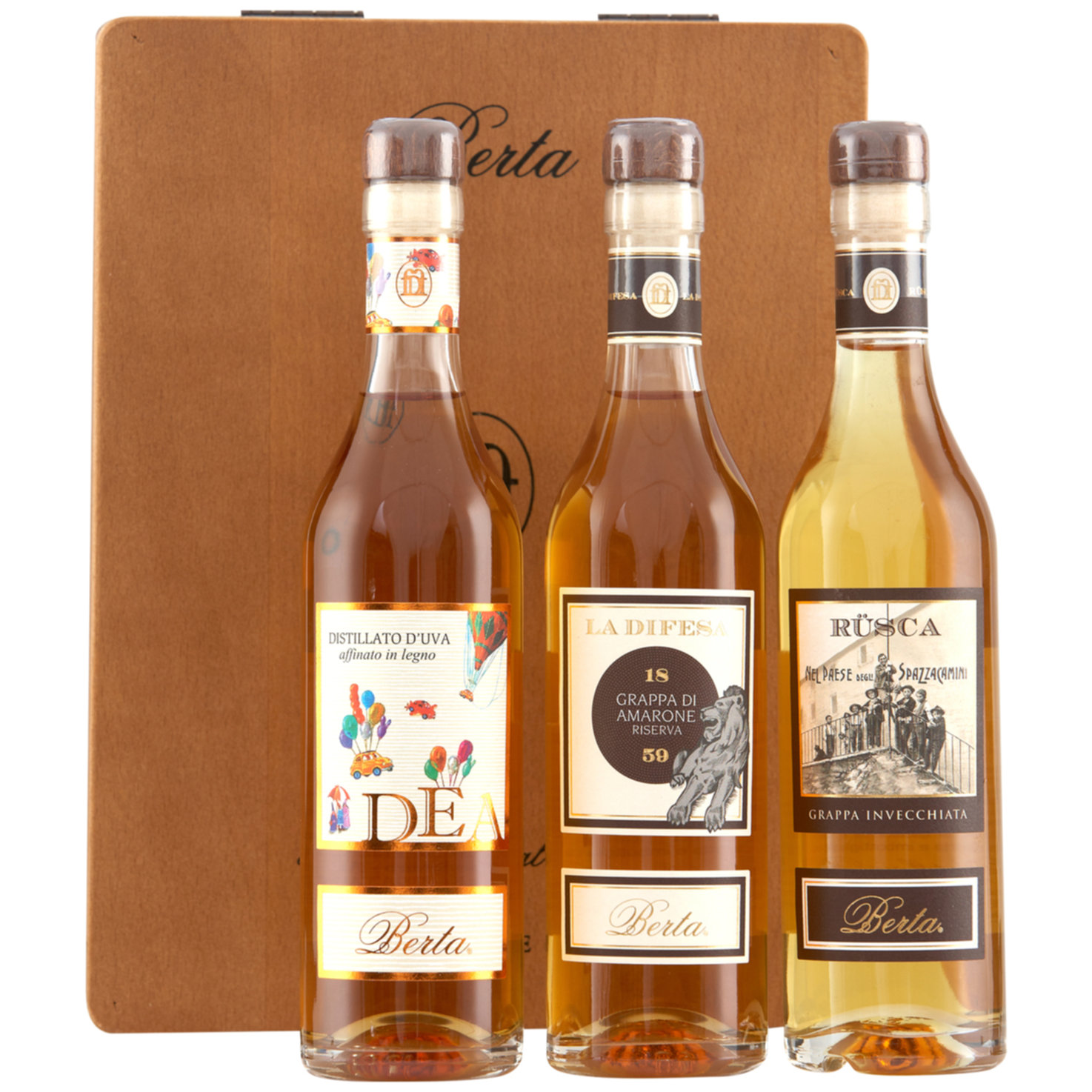 Grappa Berta Dea, Rüsca, DiFesa 3x20cl -60cl