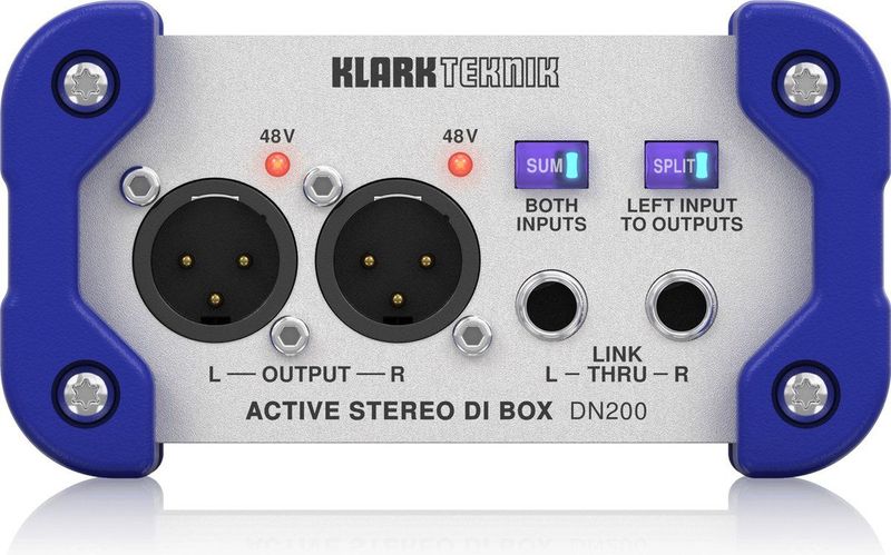 Klark Teknik DN200 V2 Actieve DI-box met 2 kanalen, uitgebreid dynamisch bereik en som/split-mogelijkheden