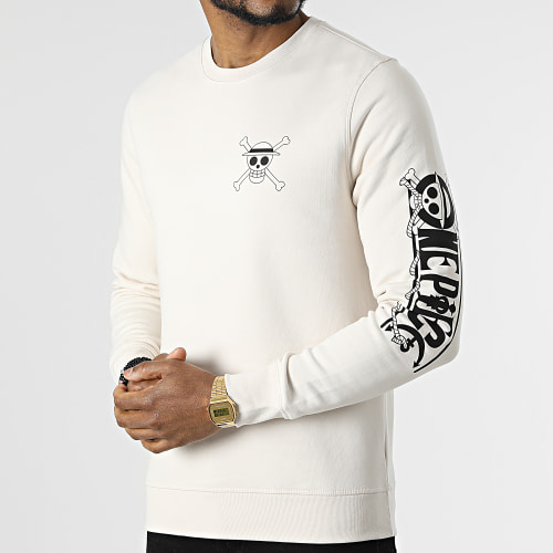 Sweat Crewneck Mugiwara Beige Noir