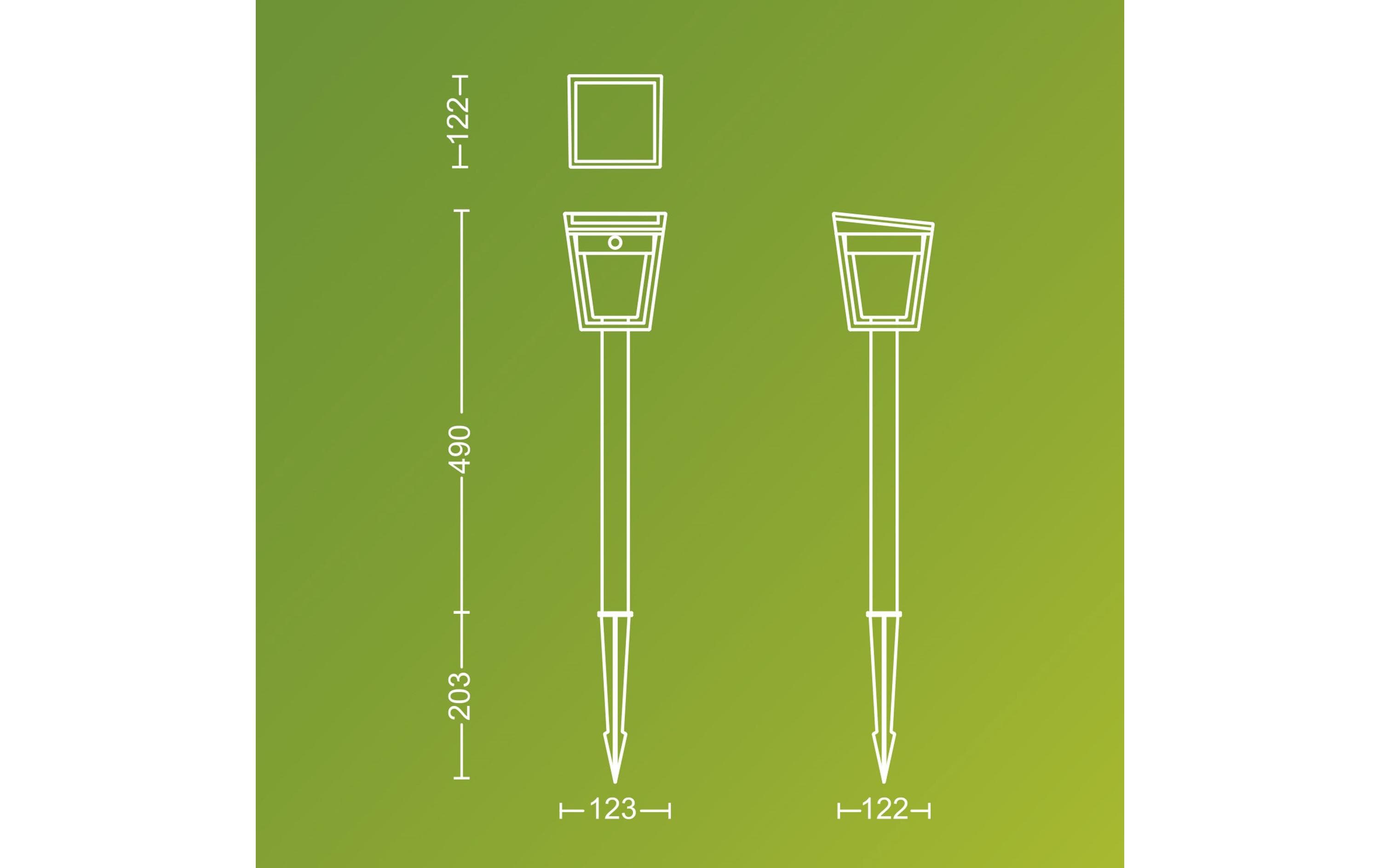 Nissa Sockel Solar UE 3000K schwarzSolarbetriebene Sockelleuchte mit Tageslicht- und Bewegungssensor
