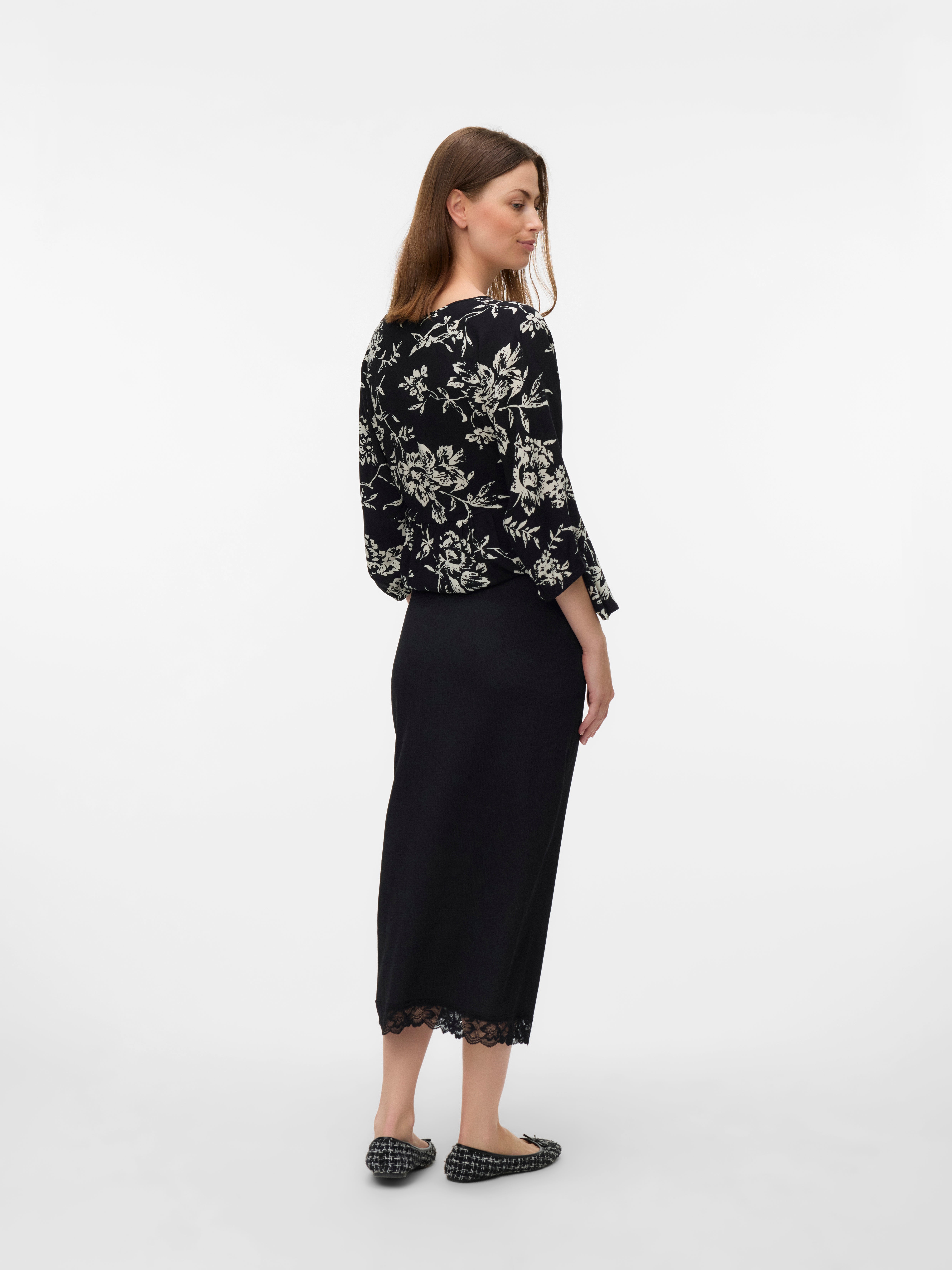 High waist Midi-rok