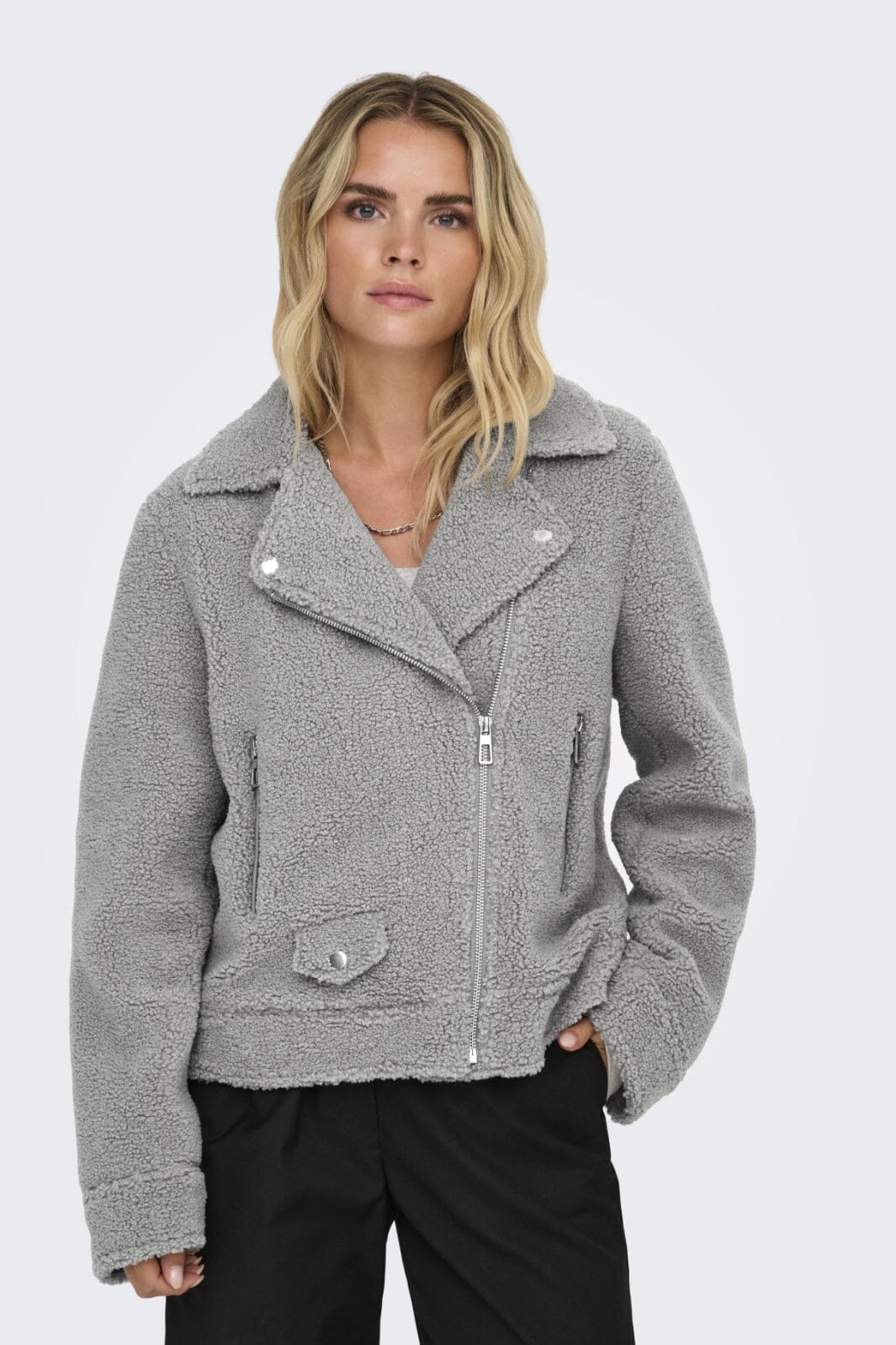 Only Onlrio Teddy Biker Jacket Cc 4496296 thunderstorm