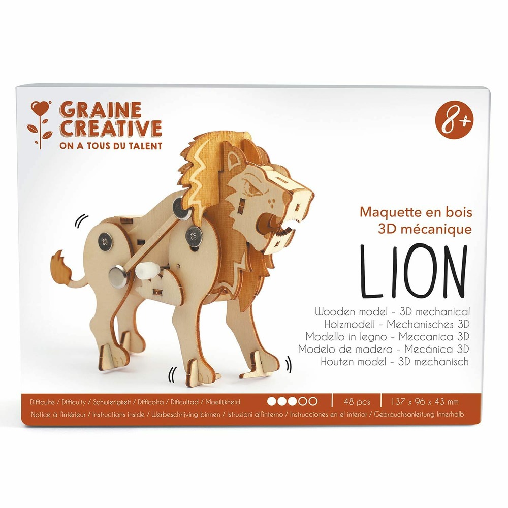 Maquette 3d mécanique lion 14 cm