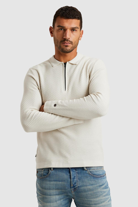 Cast Iron ecru heren polo