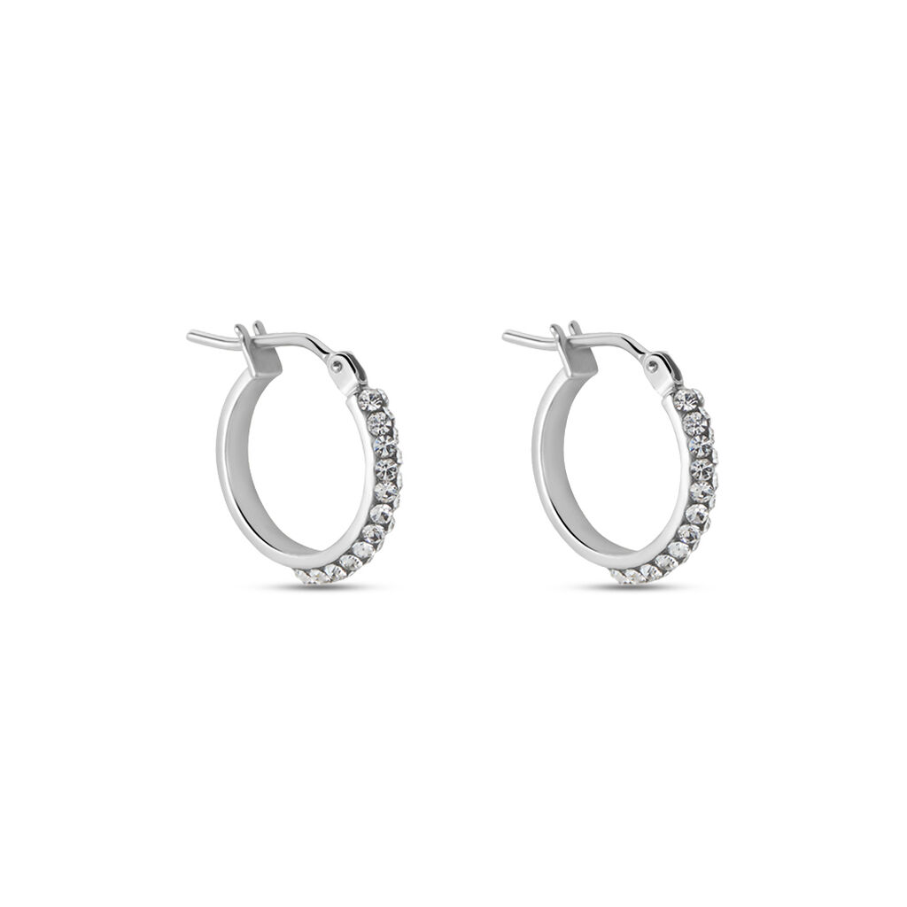Créoles Sandrine Or Blanc Strass