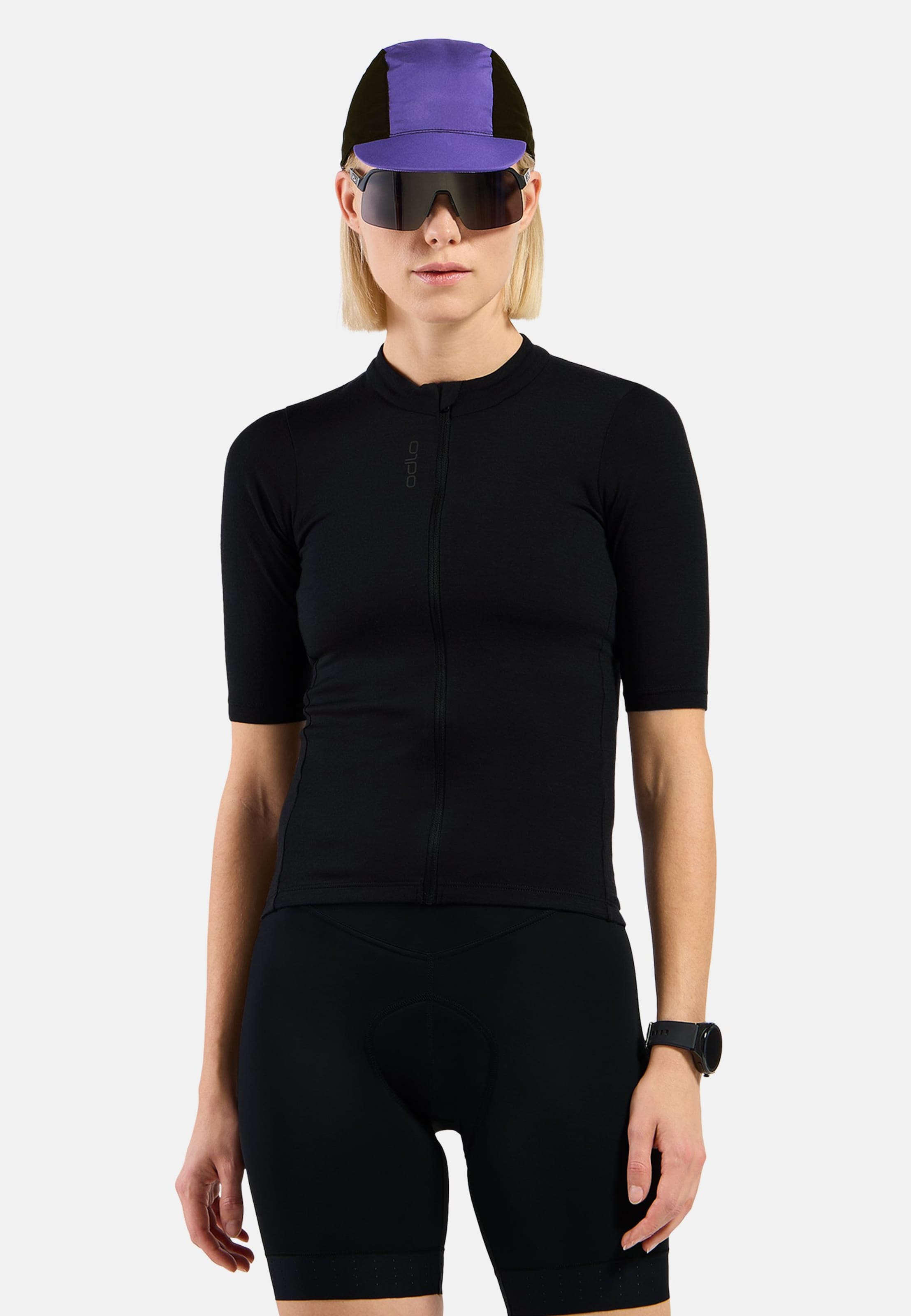Zeroweight Merino Radtrikot mit Reissverschluss in black
