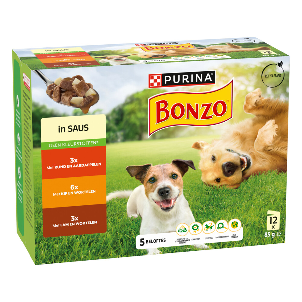 Bonzo Pouch in Saus Multipack 12 x 85 gr