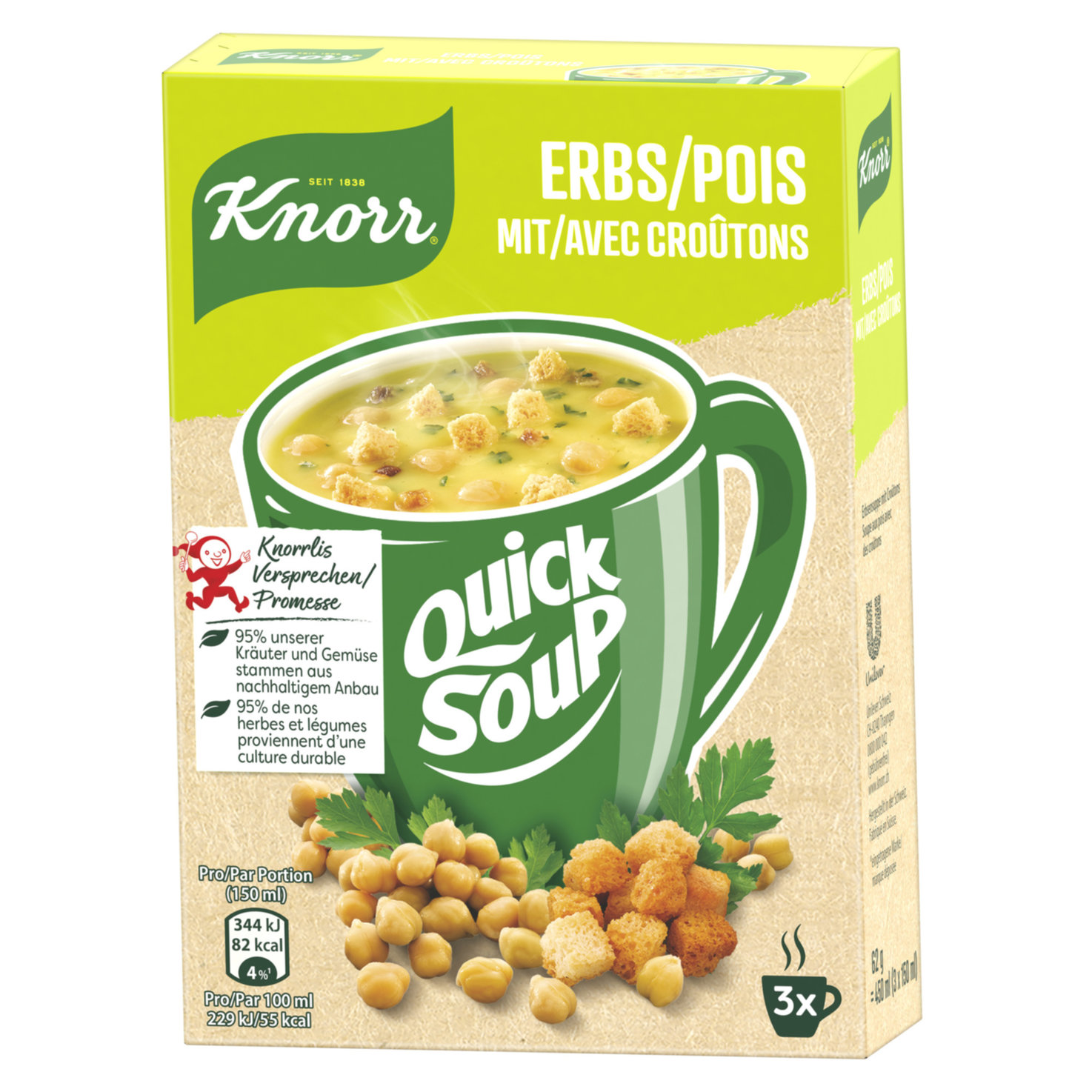 Knorr Quick Soup Erbs mit Croûtons