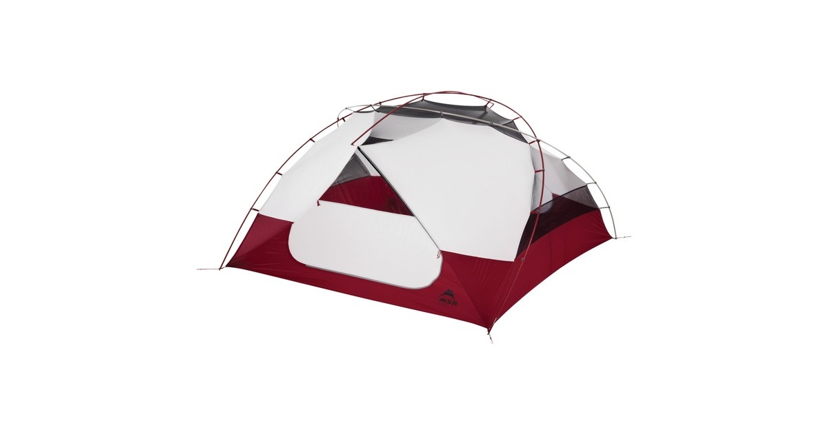 MSRElixir 4 Backpacking Tent  (Lichtgrijs/rood, Model 2021)