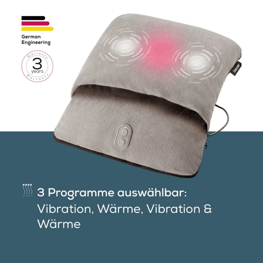 FM 28 Fuss Massagekissen Vibrations Massagegerät zur Entspannung mit Wärmefunktion (10556) - Grau