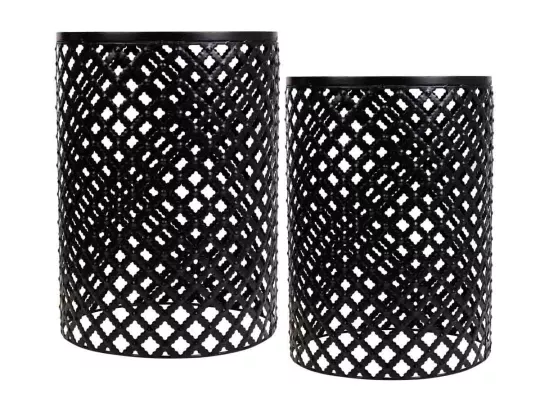 Ensemble de 2 supports en mosaïque et métal noirs