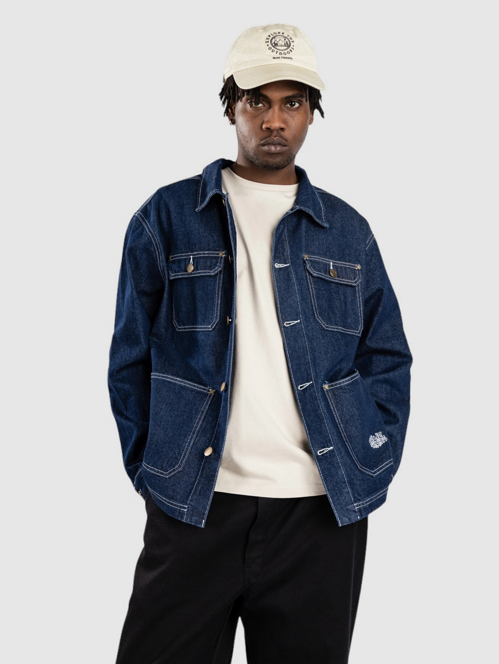 Blue Tomato Denim Chore Jacket dark blue