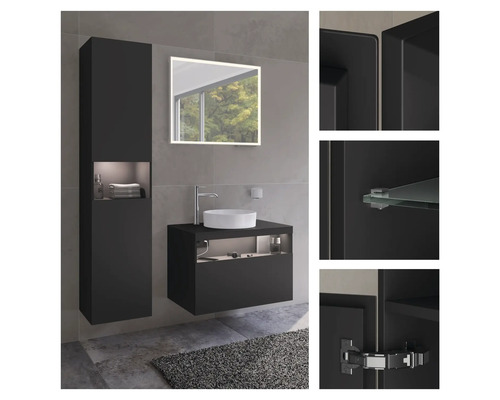 KEUCO Stageline hoge kast BxHxD 40 x 180 cm x 36 cm Frontkleur vulkaniet mat 32831970101