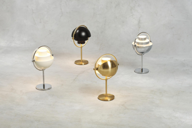 Gubi Multi-Lite tafellamp oplaadbaar brass shiny