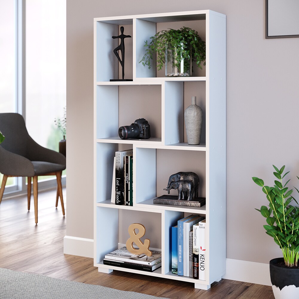 Vicco Raumteiler Domus 8 offene Fächer weiß Bücherregal Standregal Aktenregal