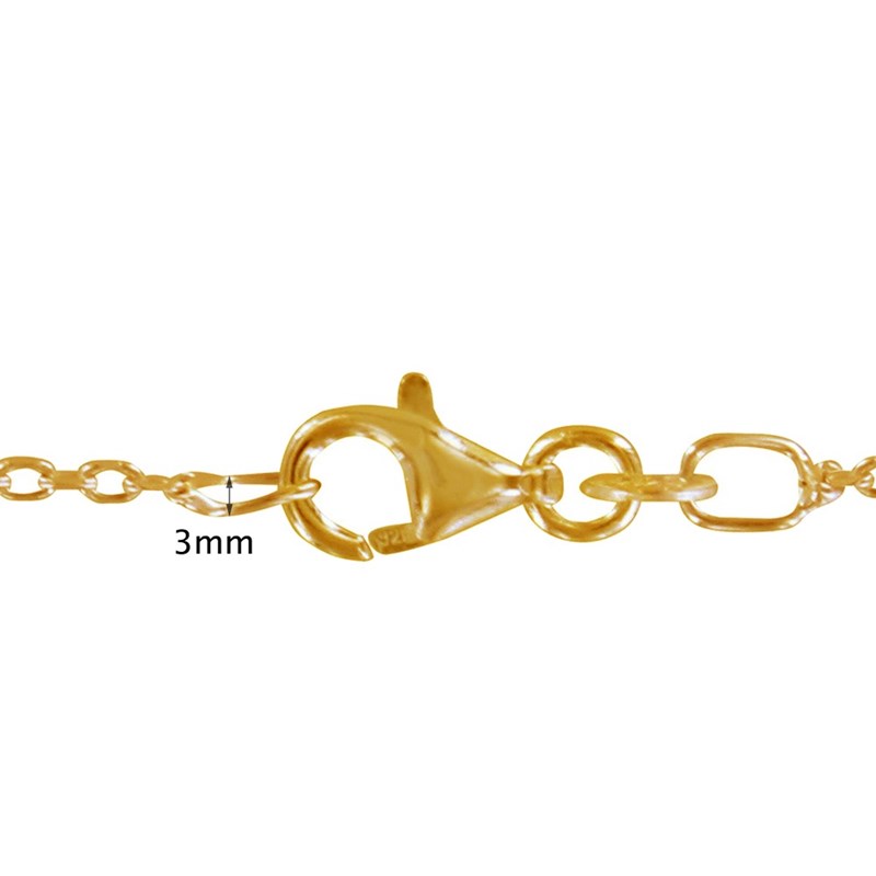 Chaine en Plaqué Or Maille Forçat 1mm